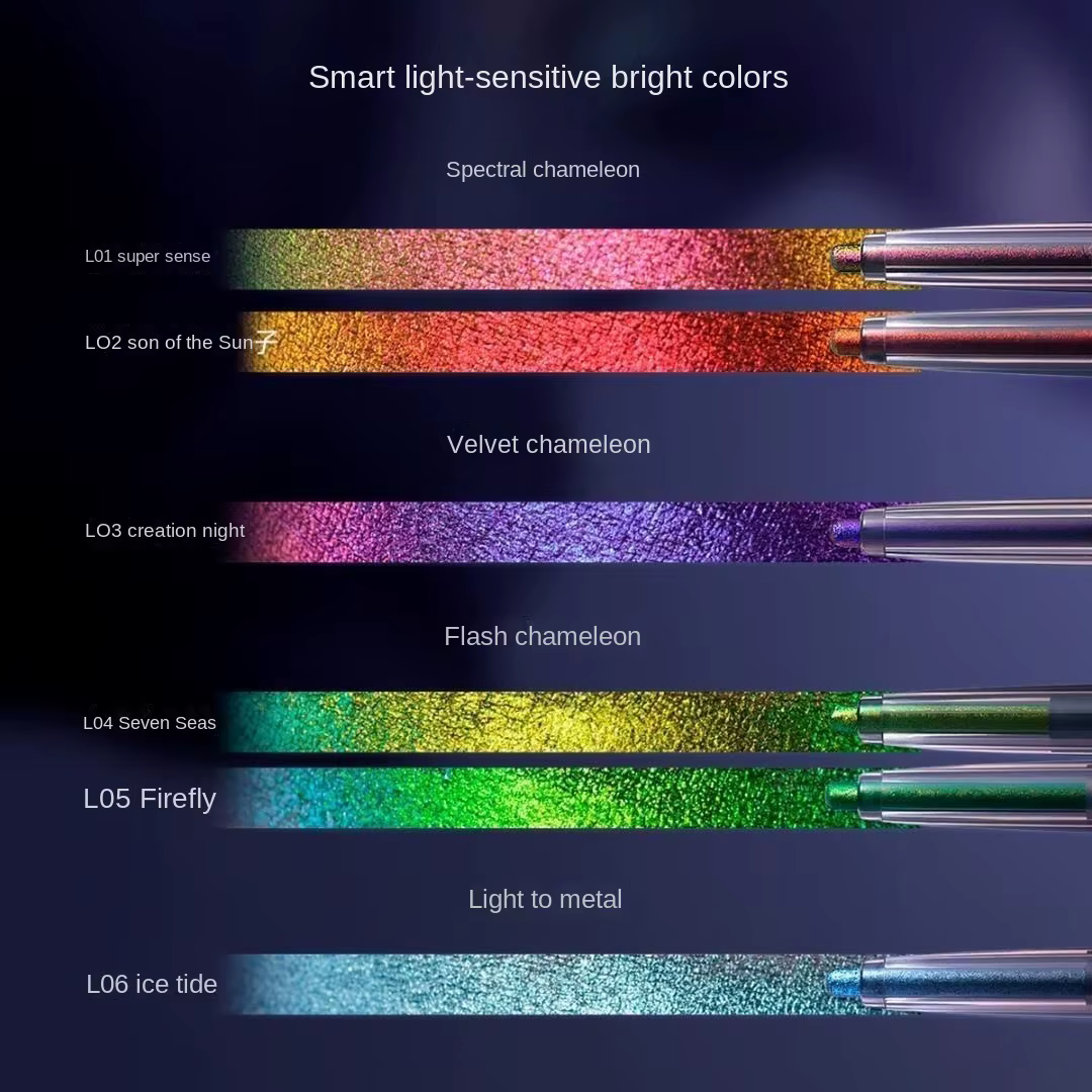 Crayon Gel Eyeliner Kaleidos Imperméable Couleur Caméléon Longue Tenue Pailleté Métallique Stylo Yeux Haute Pigmentation Fard à Paupières