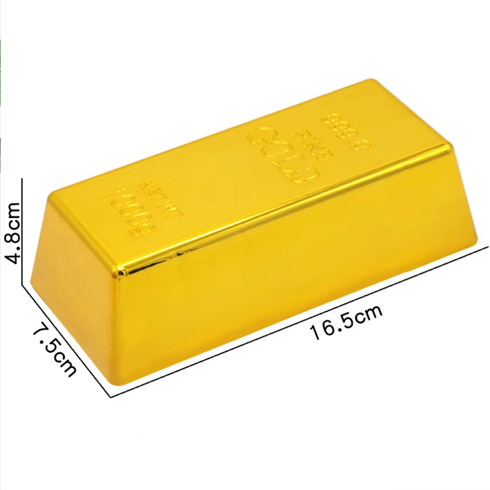 Fausse barre d'or créative, brique dorée simulée, lingot d'or creux, accessoire de film, cadeau fantaisie, accessoire décoratif pour fête