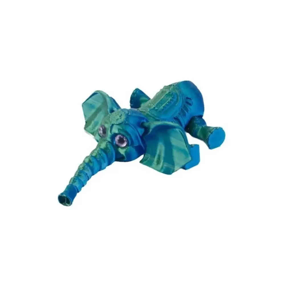 PLA – modèle d'éléphant imprimé en 3D, Figurine d'action d'éléphant mobile multi-articulée, Mini poupée éléphant de couleur unie, décoration de bureau