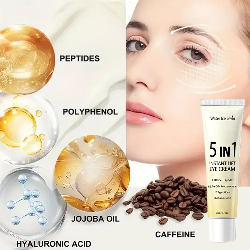 Crème pour les yeux à effet liftant instantané 5 en 1. Résultats en 2 minutes. Lisse les poches sous