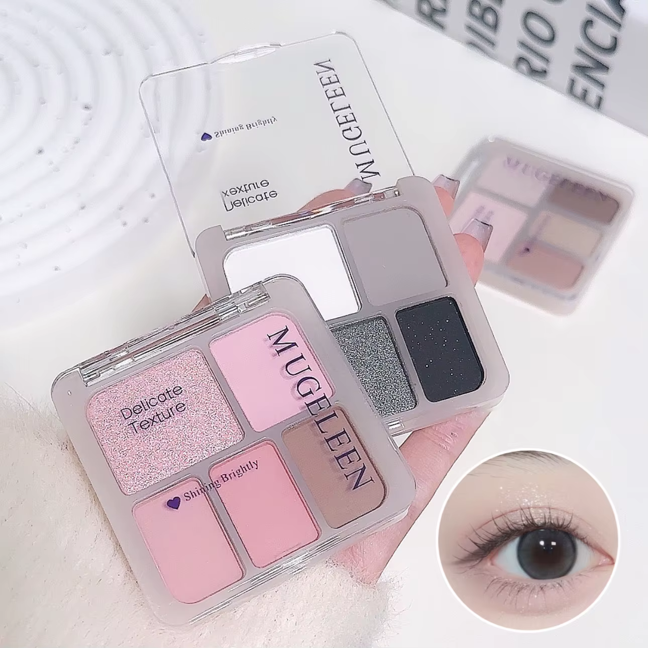 Palette de fards à paupières, 5 couleurs, Nude, Beige, rose, maquillage pour les yeux, gris argenté, mat, paillettes, Halloween, Punk, noir foncé, Pigment pour les yeux