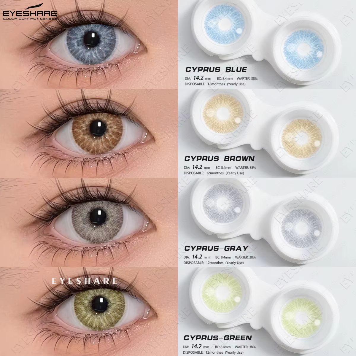 Lentilles de Contact Colorées Bleu Clair