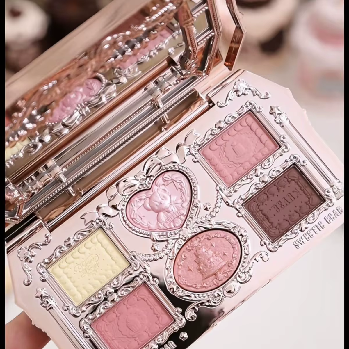 Flower Knows SWEETIE BEAR COLLECTION Palette d'ombres à paupières 6 couleurs maquillage longue durée mat finition