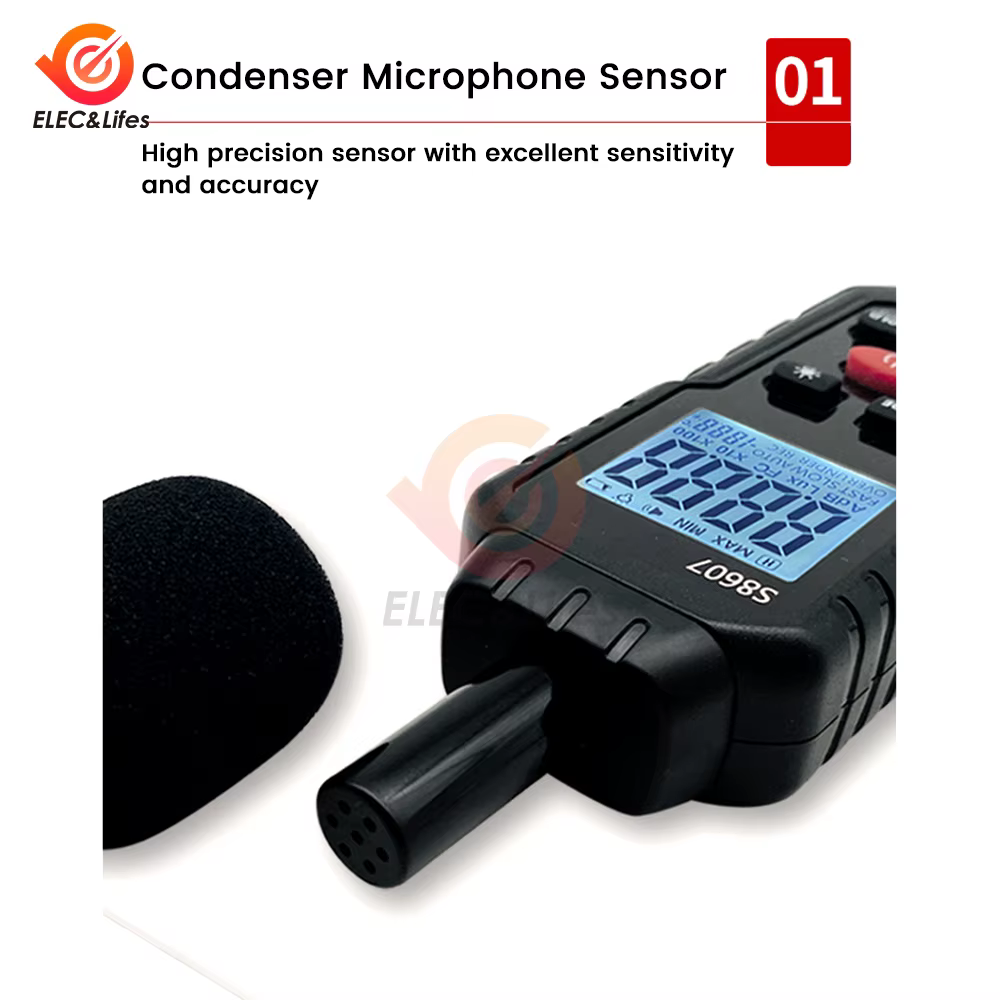 S8607 numérique 30 ~ 130db décibelomètre DB sonomètre mesure du niveau de bruit sonore décibelomètre 0.1db son professionnel