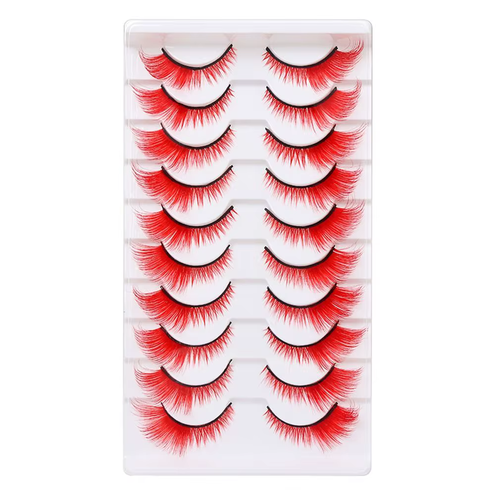 10 paires de cils colorés d'aspect dramatique