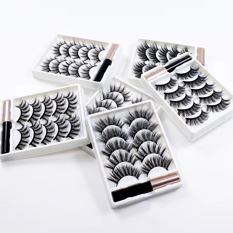 REDSIREN 5 paires de cils magnétiques avec Eyeliner