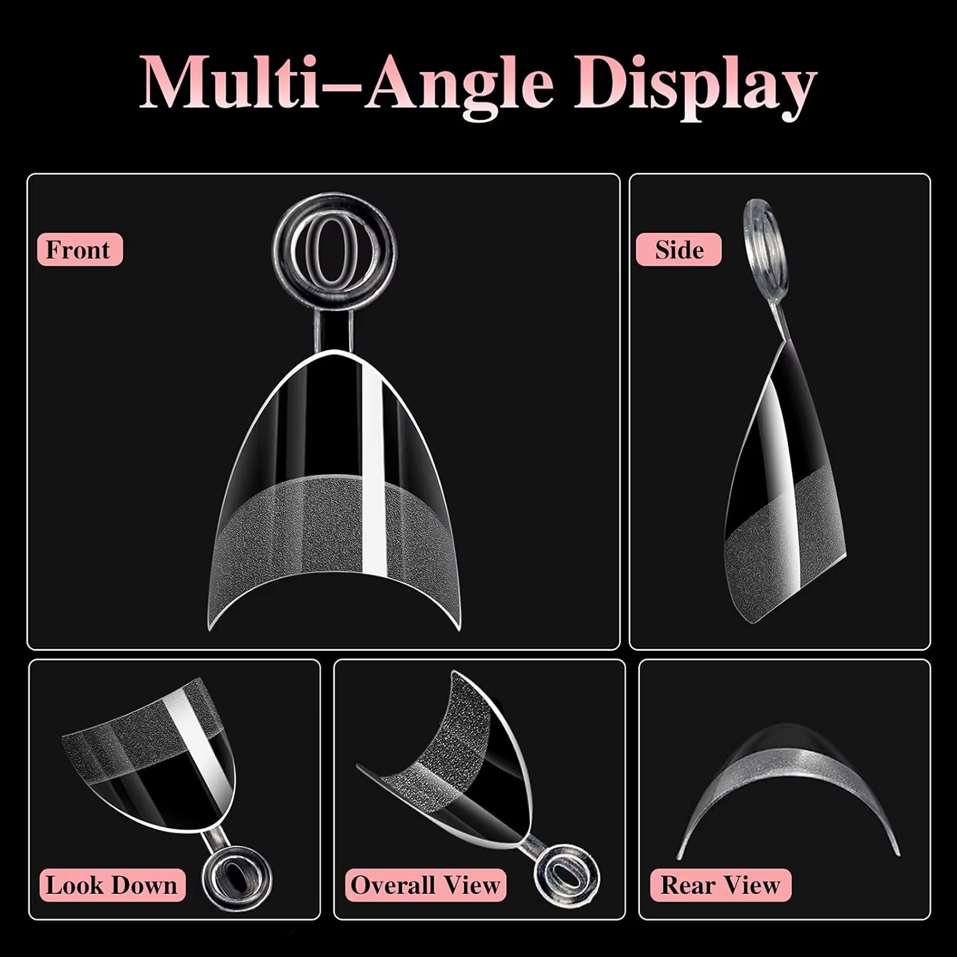 120 pièces- faux ongles transparents en amande courte semi-givrée, ensemble d'art d'ongle blanchissant avec faux ongles amovibles pour les festivals, les fêtes, les données