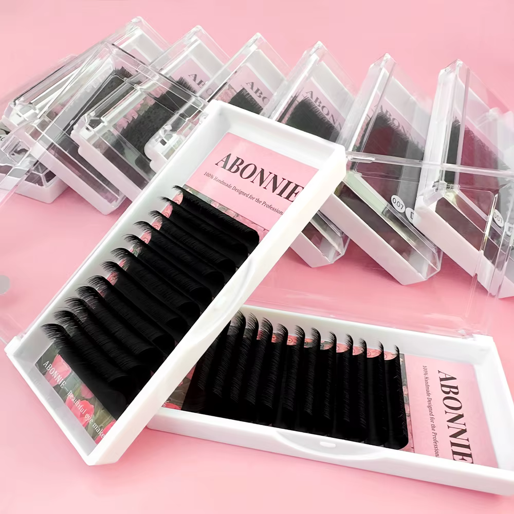 ABONNIE noir mat facile ventilateur cils cachemire floraison Extensions