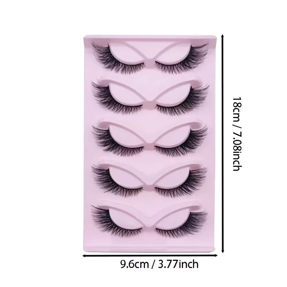 5 paires de Cils de chat Faux vison renard