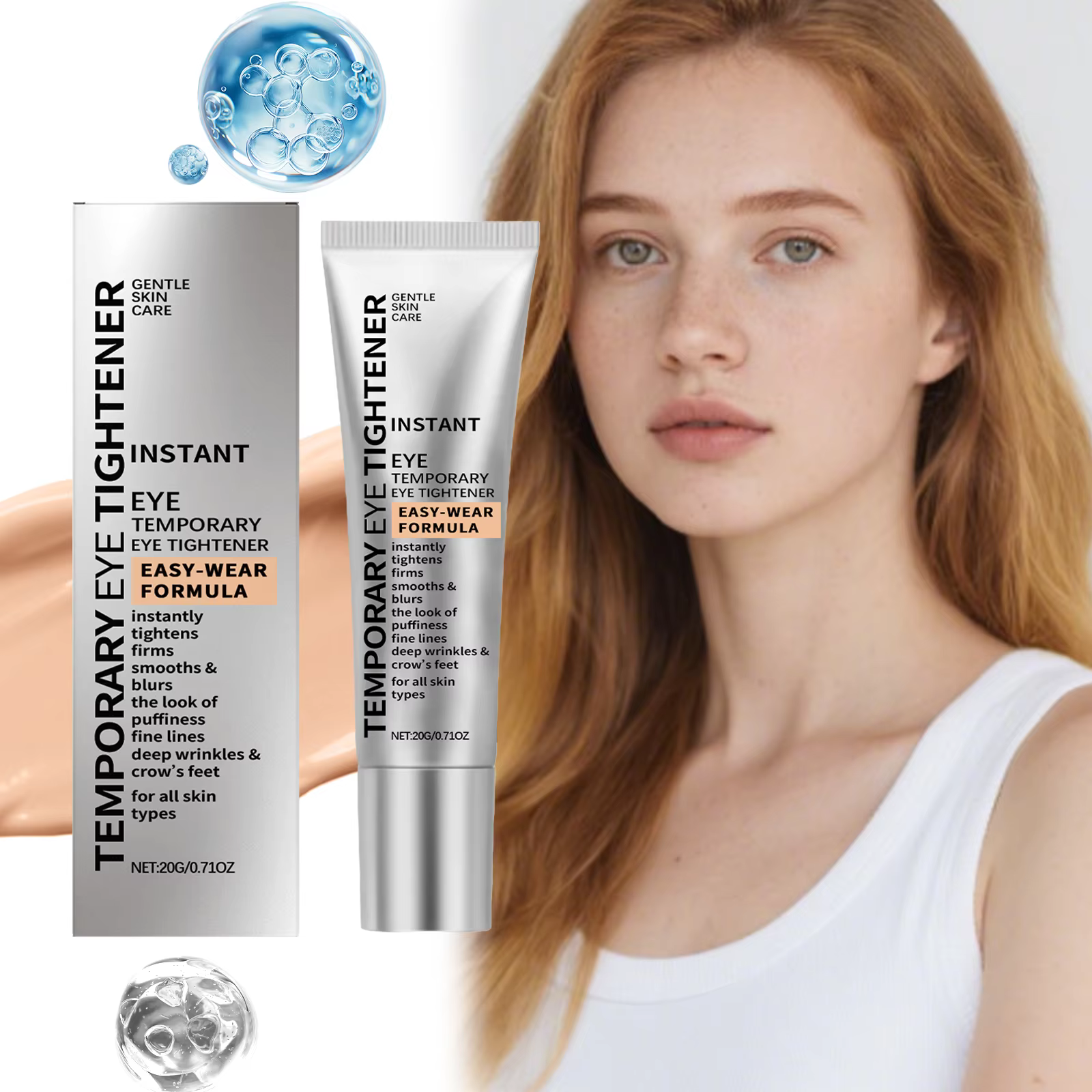Crème hydratante anti-âge pour les yeux pour femmes et hommes, hydratation en profondeur pour réduire les ridules et les poches, crème de jour et de nuit pour peau sèche