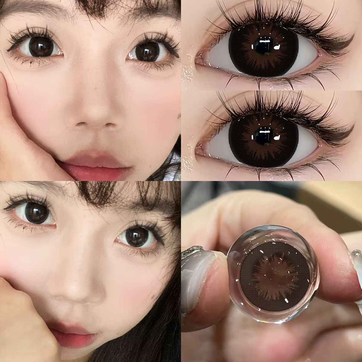 Bio-essense 1 paire de lentilles noires à grands yeux 14.5MM