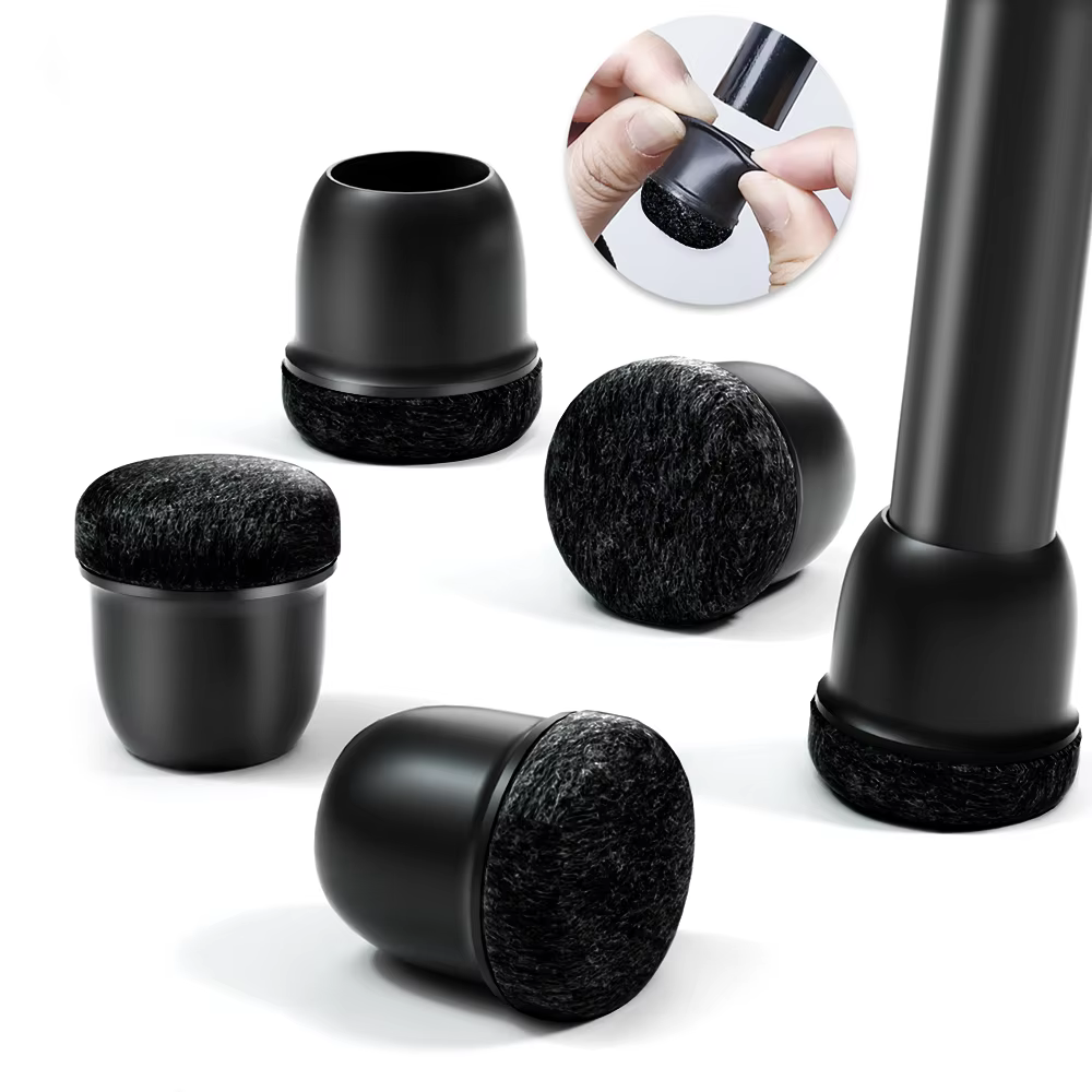 Protecteurs de pieds de chaise ronds noirs, 8 pièces, couvre-pieds antidérapants en Silicone pour sols en bois dur, coussinets pour pieds de meubles pour éviter les rayures