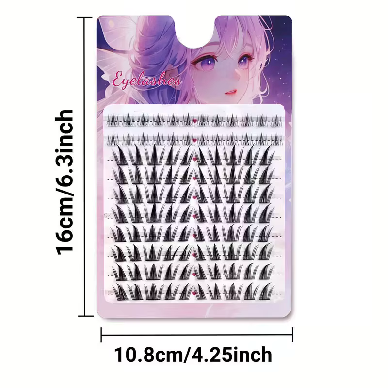 Apparence naturelle Anime faux cils bricolage Extension de cils-104 pièces
