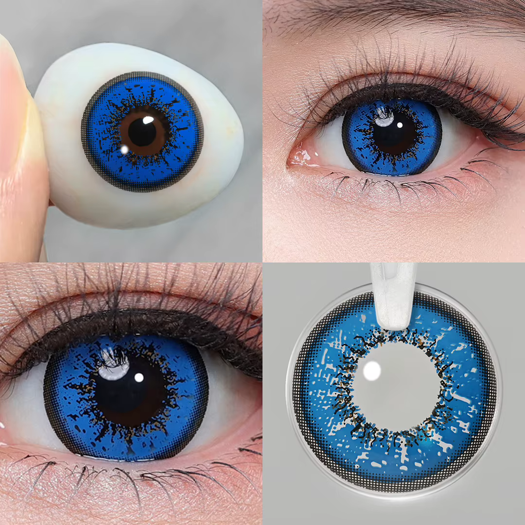 MAGISTER Série Bleue Lentilles de Contact Colorées Iris Bioniques pour des Yeux Plus Expressifs Adaptées au Maquillage Coréen 14.2-14.5mm 6 Mois