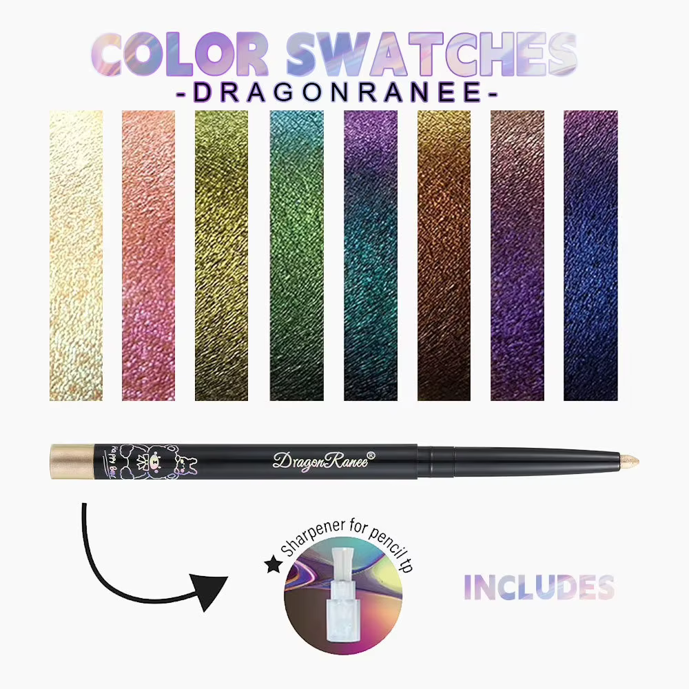 Crayon Eyeliner Nacré Effet Aurore Imperméable Bleu Violet Paillettes Diamantées Fard à Paupières Métallique Chrome Maquillage Yeux Effet Silkworm