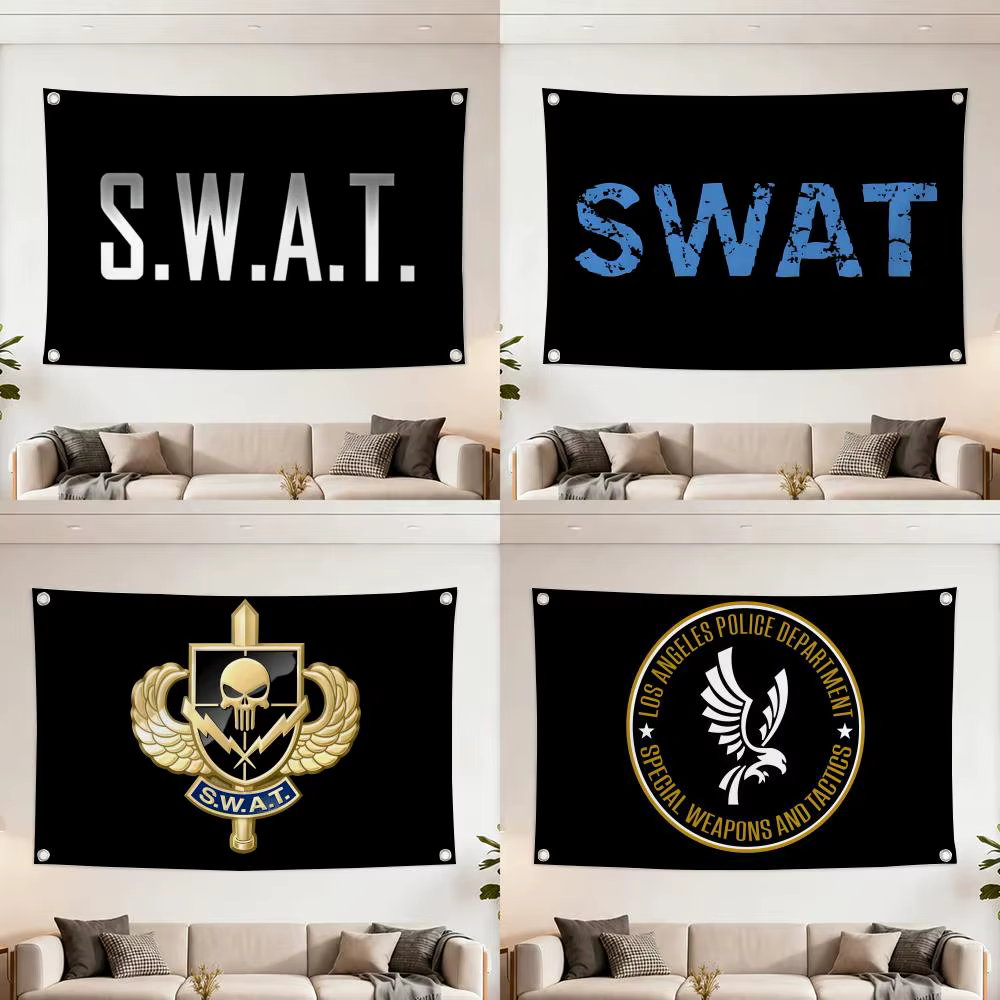 Drapeaux militaires S-SWAT, bannière décorative pour la maison, le jardin et la cour, drapeau mural intérieur et extérieur