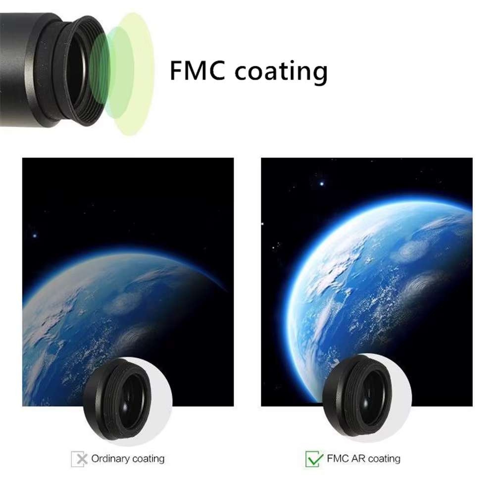 Oculaire Super Plossl 1.25'' SPL entièrement multicouche avec film vert HD pour télescopes astronomiques 6/12/17/25/32/40mm