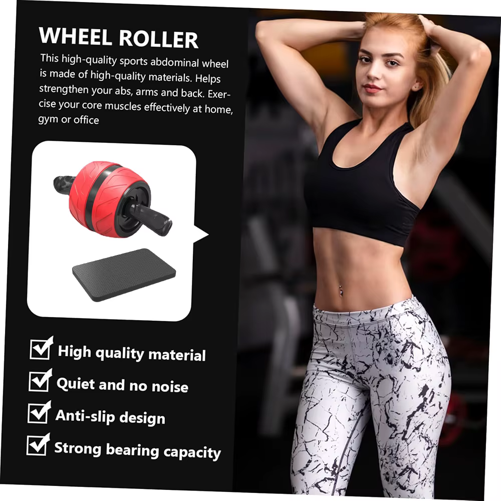 Rouleau Ab à rebond, roue abdominale saine avec tapis de genou, équipement d'entraînement Abs pour la gymnastique à domicile, entraînement de force physique