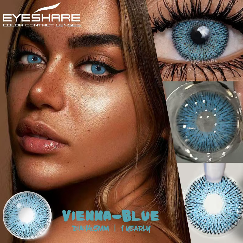 EYESHARE Lentilles de contact de couleur pour les yeux 1 paire de contacts oculaires bleus Marron