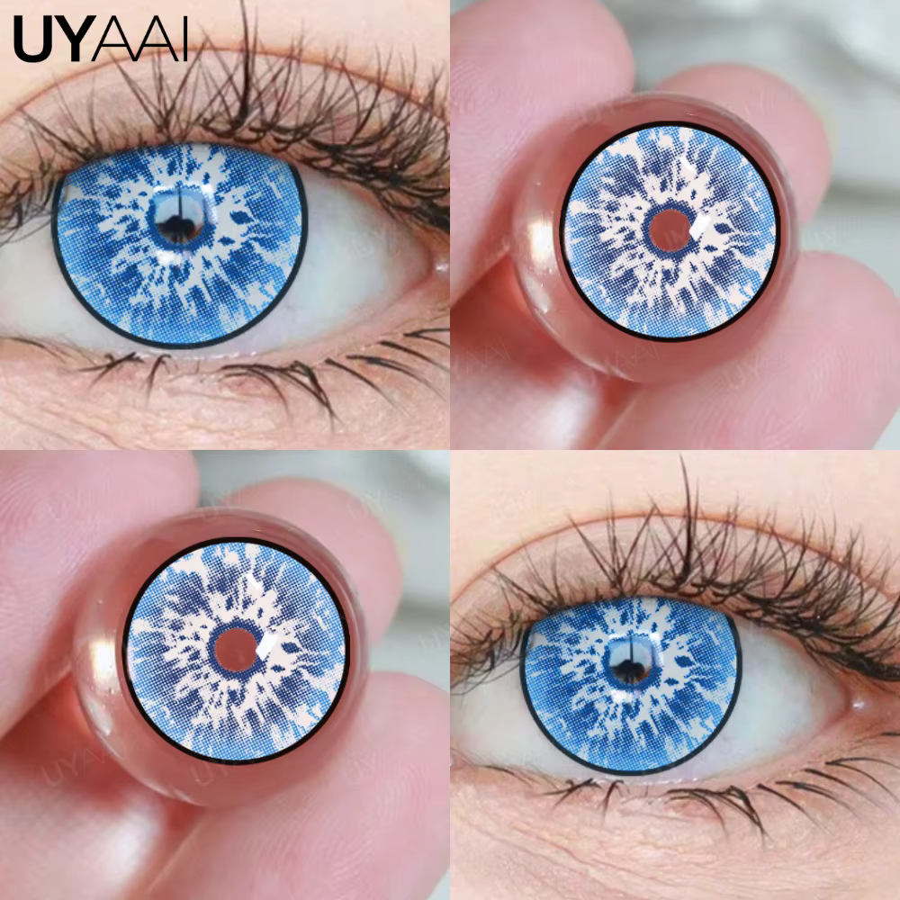 UYAAI 1 paire de lentilles de couleur œil bleu pour Cosplay jante de marcheur blanc coloré Anime élèves colorés