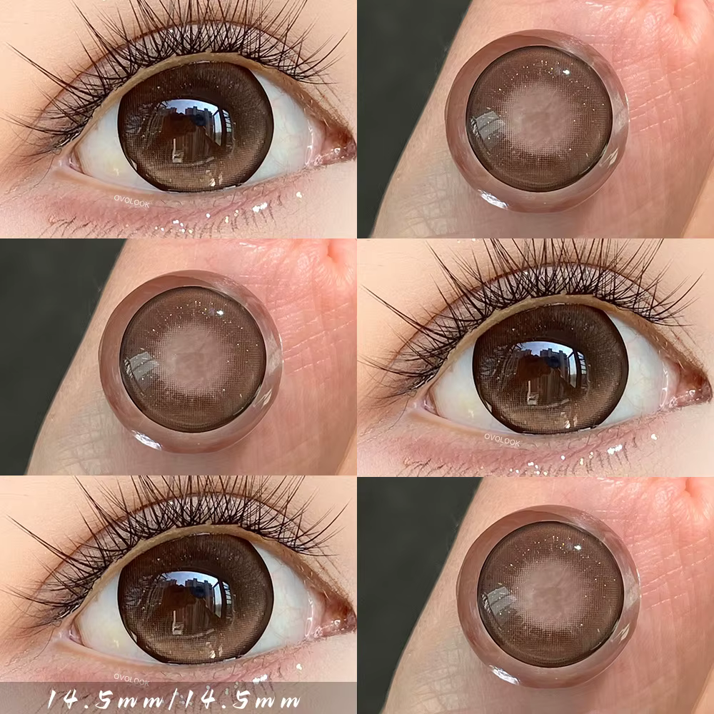 OVOLOOK - 1 paire (2 pièces) de lentilles de contact colorées intelligentes effet agrandissement des yeux