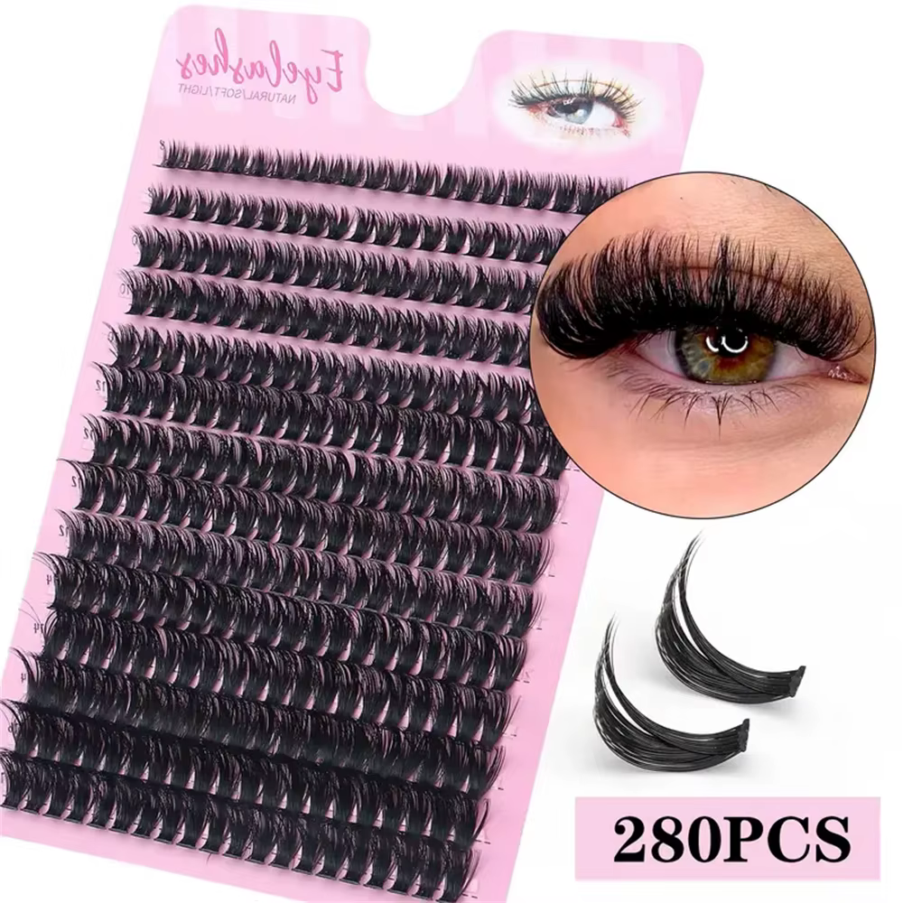 280 grappes de faux cils de vison 60D D Curl Extensions