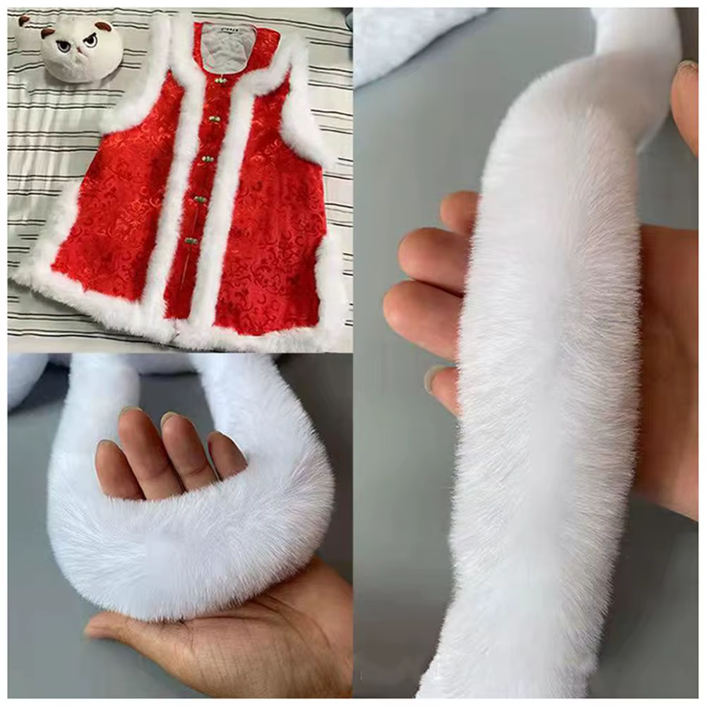 Bandes en Fausse Fourrure de Lapin, Ruban de Coupe, Bricolage, Artisanat, Peluche, Couture, Costume, Écharpe, Accessoires de Col, 1m