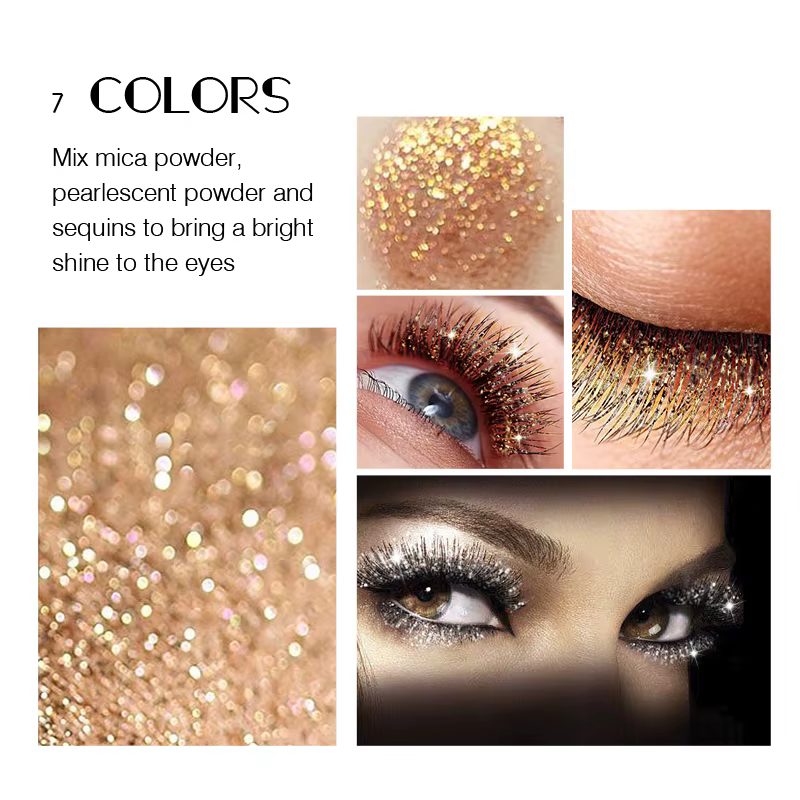 Mascara à paillettes or Rose
