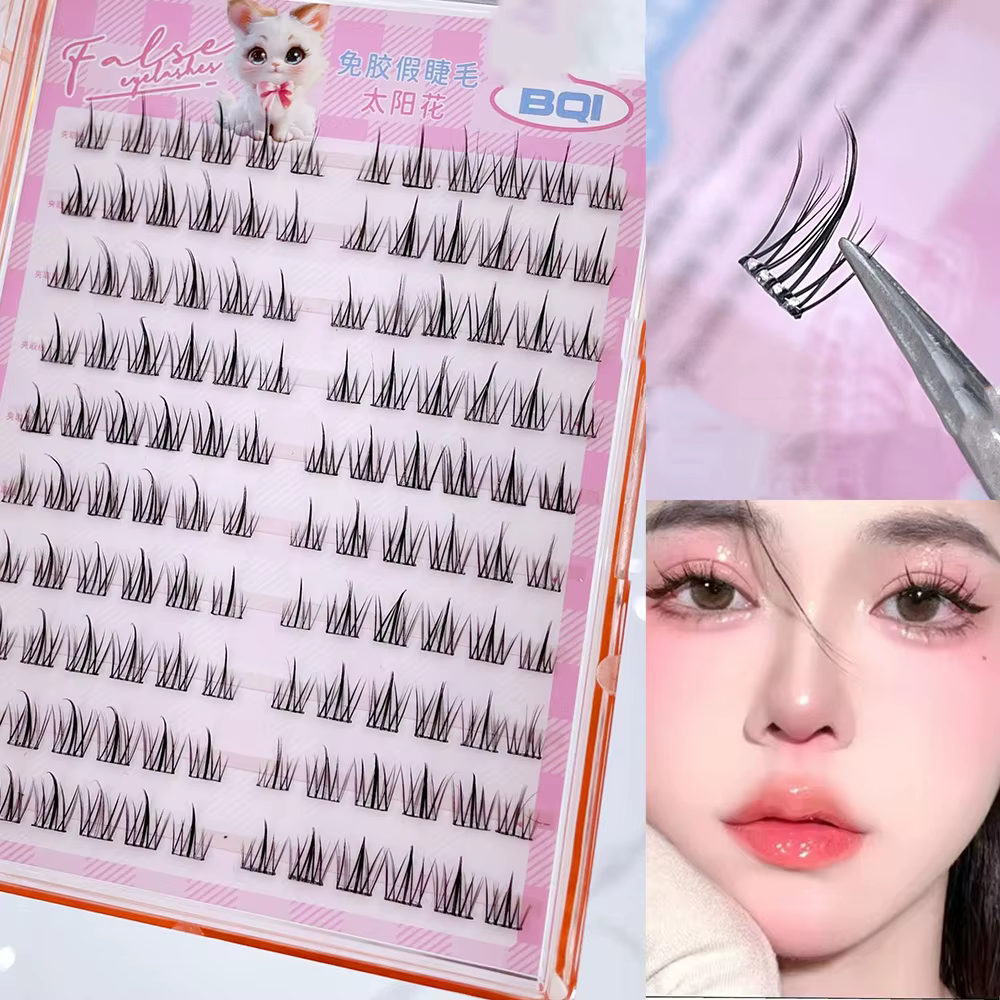 10 rangées de faux cils de grande capacité sans colle