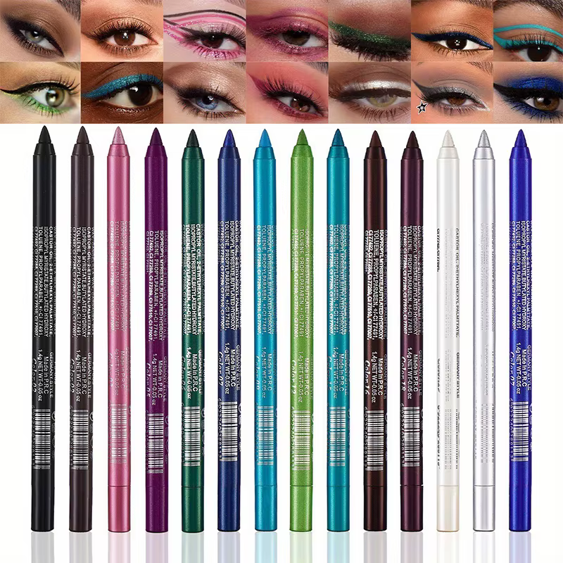 Crayon Eyeliner 17 couleurs, imperméable, longue durée, noir, marron, stylo Gel Eyeliner, fard à paupières multicolore, maquillage mat nacré
