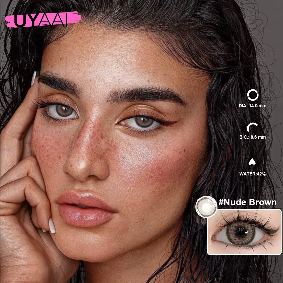 UYAAI lentilles de contact de couleur naturelle pour les yeux pupilles gris glacé lentille verte