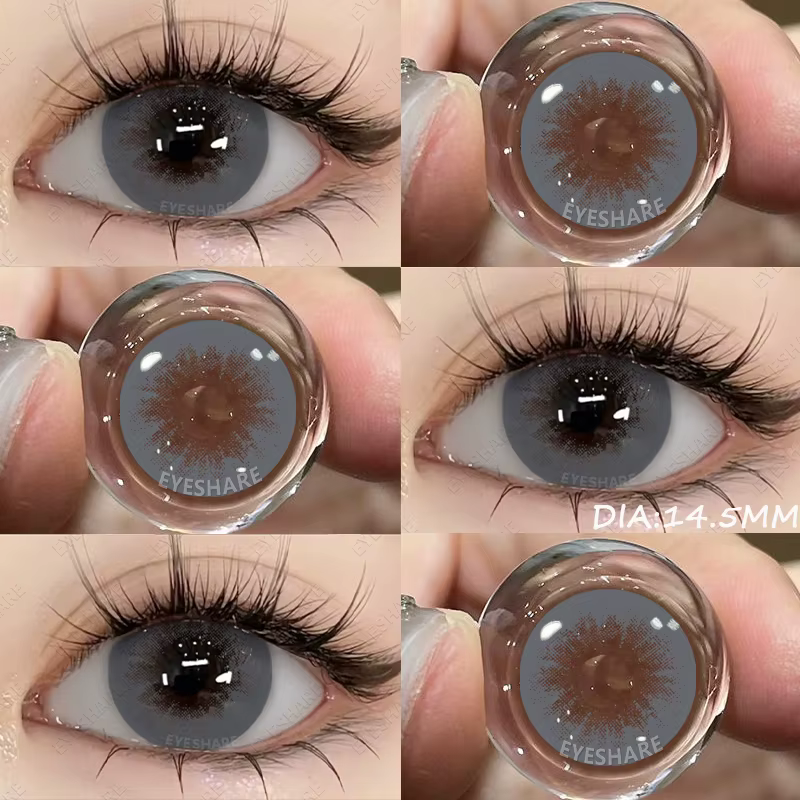 AMARA 1 paire de lentilles de Contact de couleur de grand diamètre 14.5MM grands yeux Contacts noirs