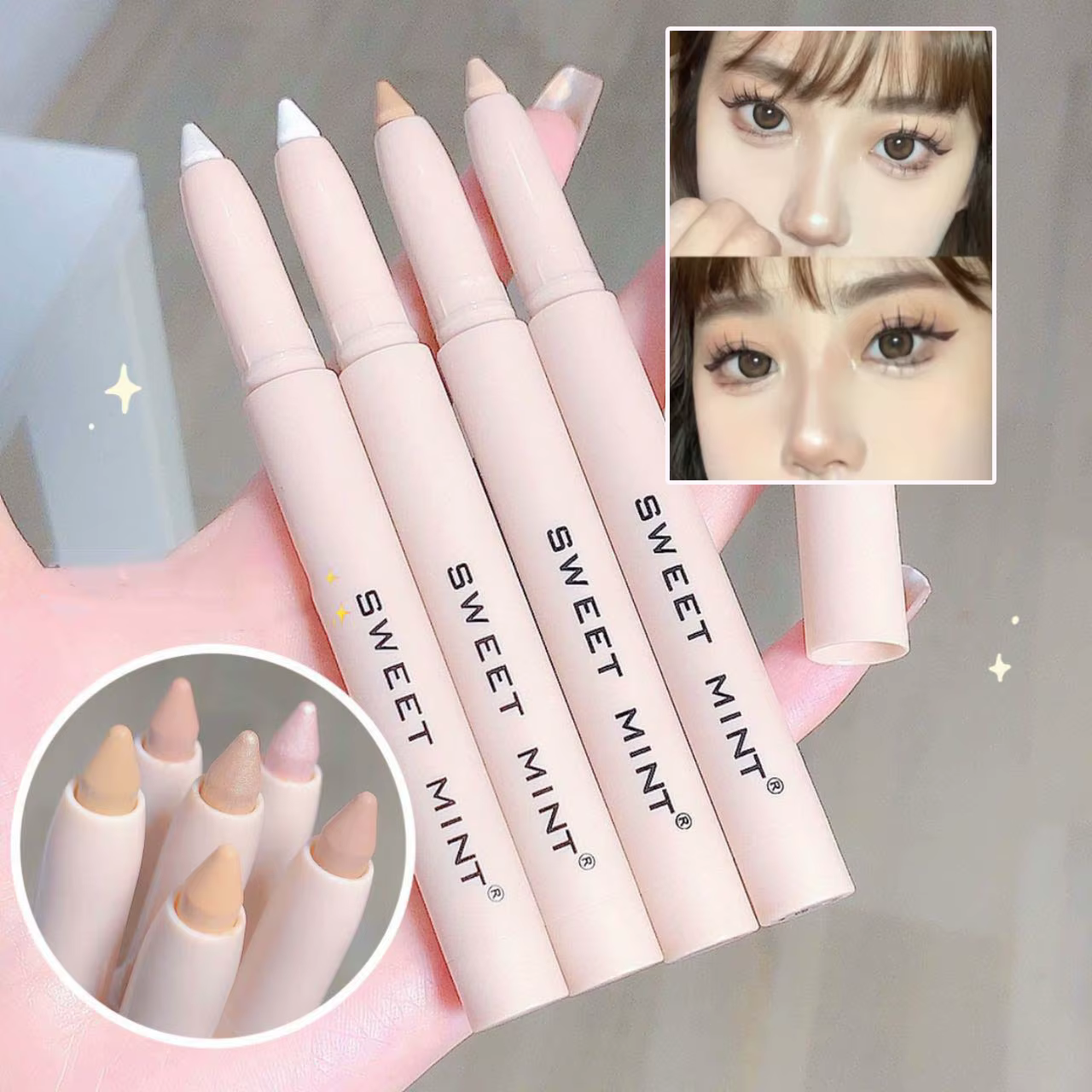 Eyeliner blanc brillant paillettes fard à paupières bâton Eye Liner stylo 15 couleurs mat marron rose nacré yeux maquillage éclaircir ver à soie