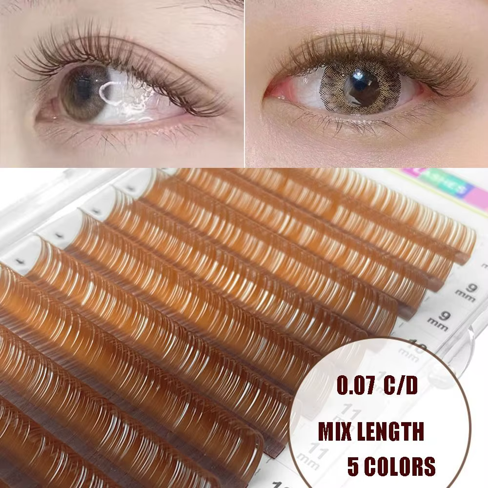 Cils en vison couleur caramel 0.07 C/D Curl
