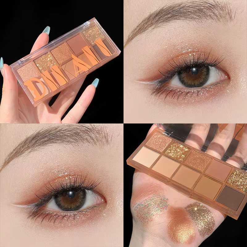Palette de fards à paupières dix couleurs avec poudre nacrée mate