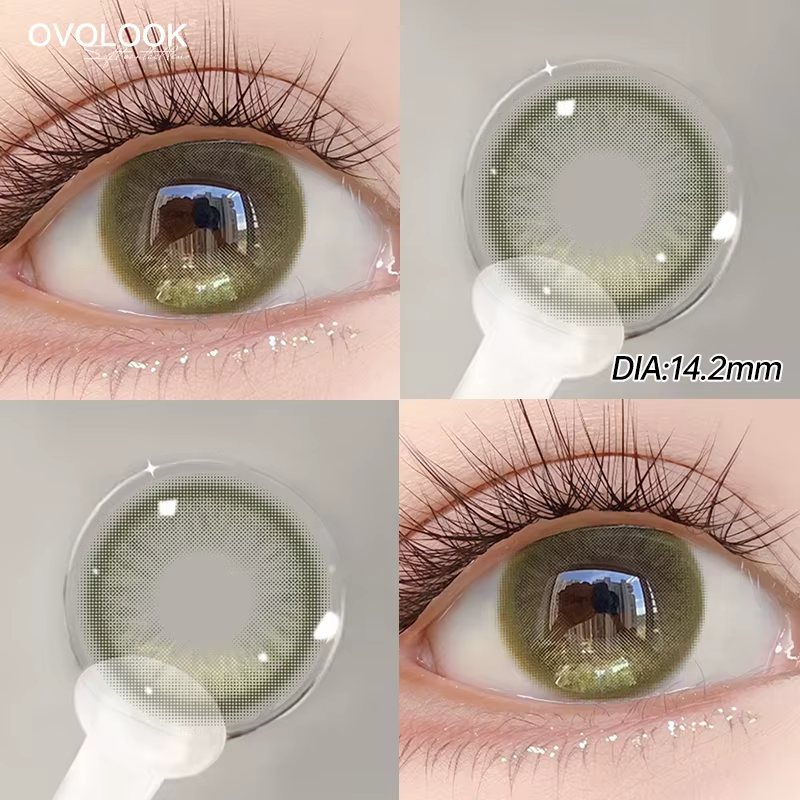 1 Paire de lentilles de contact marron grandes pour maquillage des yeux