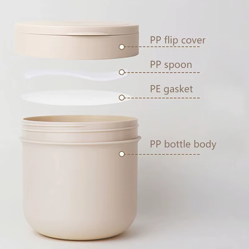 Pot démaquillant rechargeable de 300/400ml, 1 pièce, avec cuillère, Pot de maquillage vide en plastique, Pot de voyage pour crème pour le visage, Lotion, récipient cosmétique