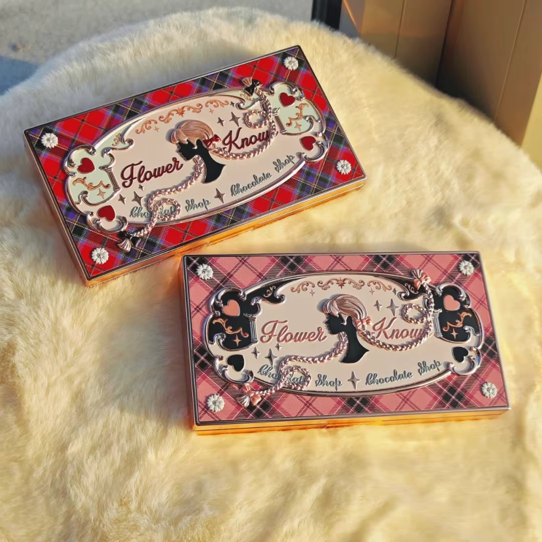 Flower Knows Chocolate Wonder-Shop Palette de Fards à Paupières 8 Couleurs Mat Brillant avec Paillettes Imperméable Haute Pigmentation Maquillage Longue Tenue