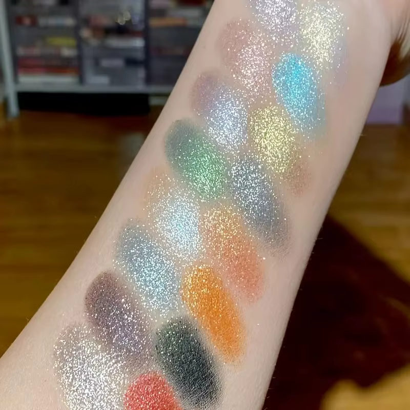 Palette de fards à paupières diamant scintillant de 16 couleurs