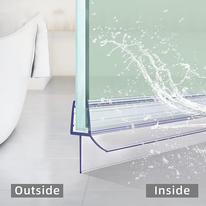 Joint inférieur de porte de douche, lacunes 4-6mm, 50cm x 2 pièces, bande d'étanchéité sans cadre pour écran en verre, balayage de porte de salle de bains, amélioration de l'habitat