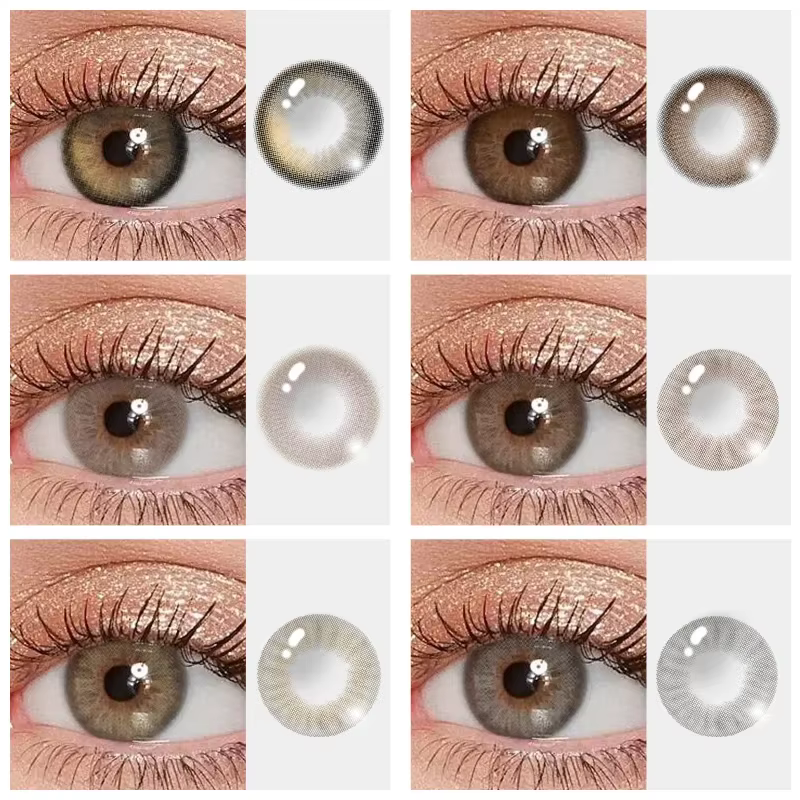1 paire/2 pièces lentilles marron naturel de mode 14mm