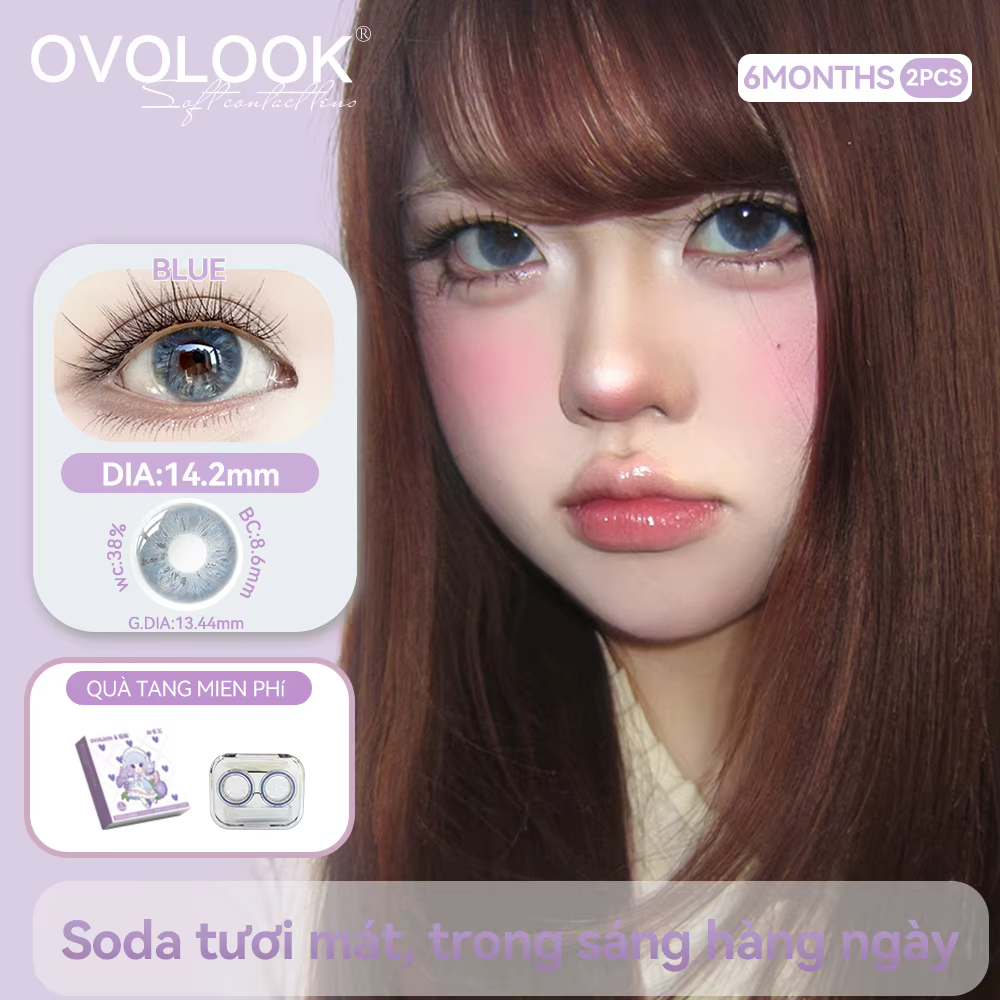 OVOLOOK - 1 paire (2 pièces) de lentilles de contact colorées à grand diamètre