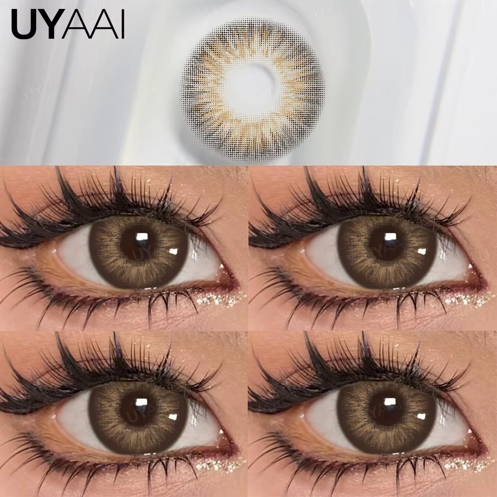 UYAAI 1 paire d'élèves colorées pour les yeux naturel brun grands