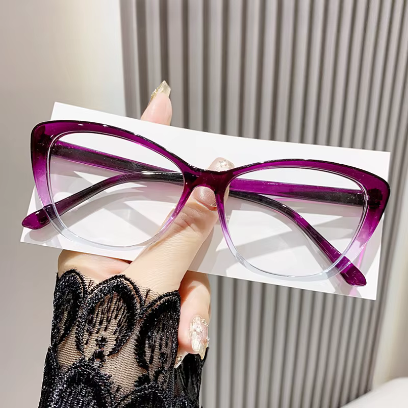 Lunettes de vision de près ultra-légères pour femmes, lunettes de myopie œil de chat, anti-lumière bleue, lunettes d'ordinateur, dioptrie 0 à-3.0, mode
