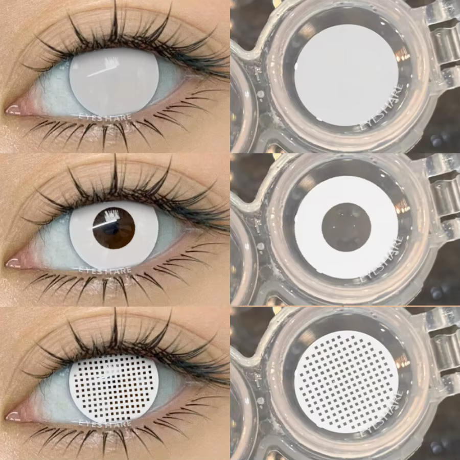 EYESHARE Cosplay lentilles de Contact blanches pour les yeux 1 paire