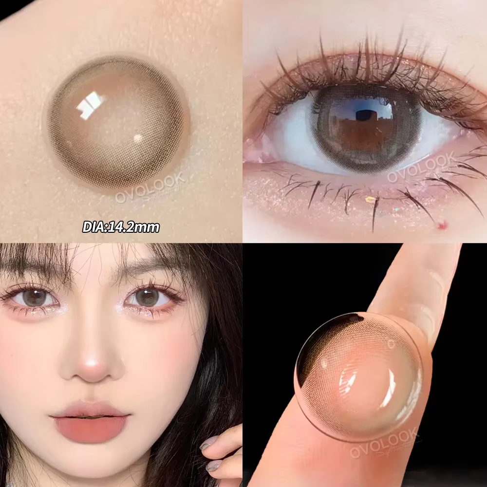 OVOLOOK - Lot de 2 paires de lentilles de contact colorées naturelles 10 tons pour embellir les yeux