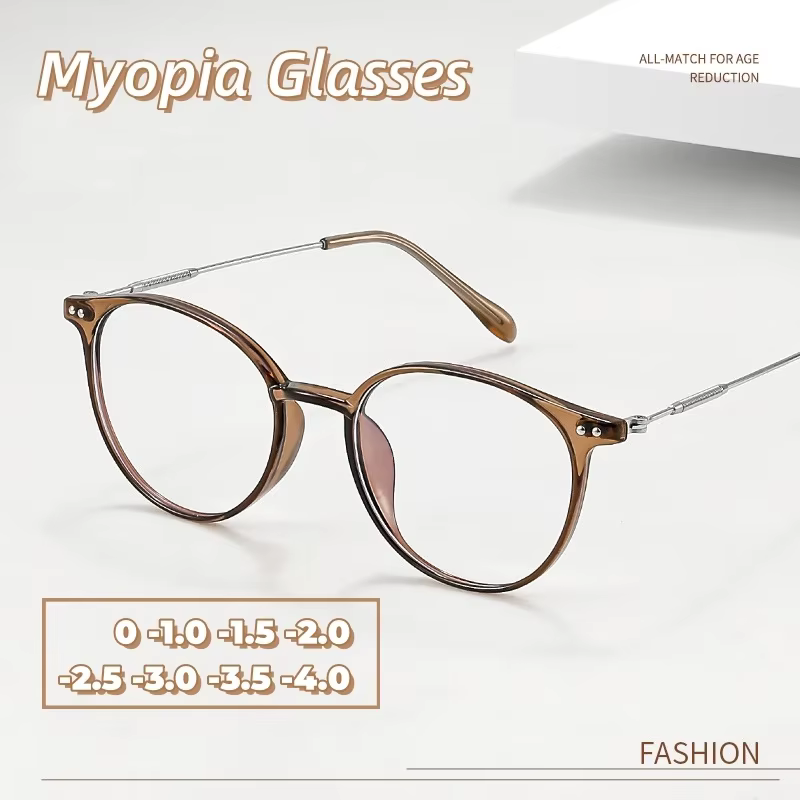 Lunettes de myopie ultralégères Anti-lumière bleue, monture ronde Vintage, unisexe, pour femmes, pour myopie