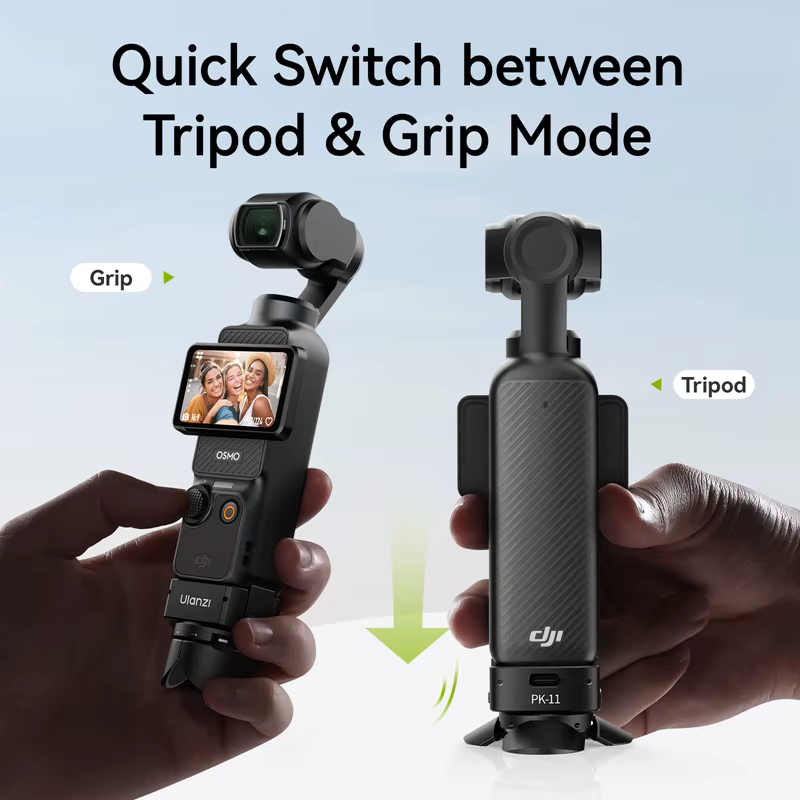 Ulanzi PK-08 Pocket 3 Mini trépied/Base de localisation Arri PK-11 pour DJI Osmo Pocket 3 pour photographie de voyage Vlog en direct