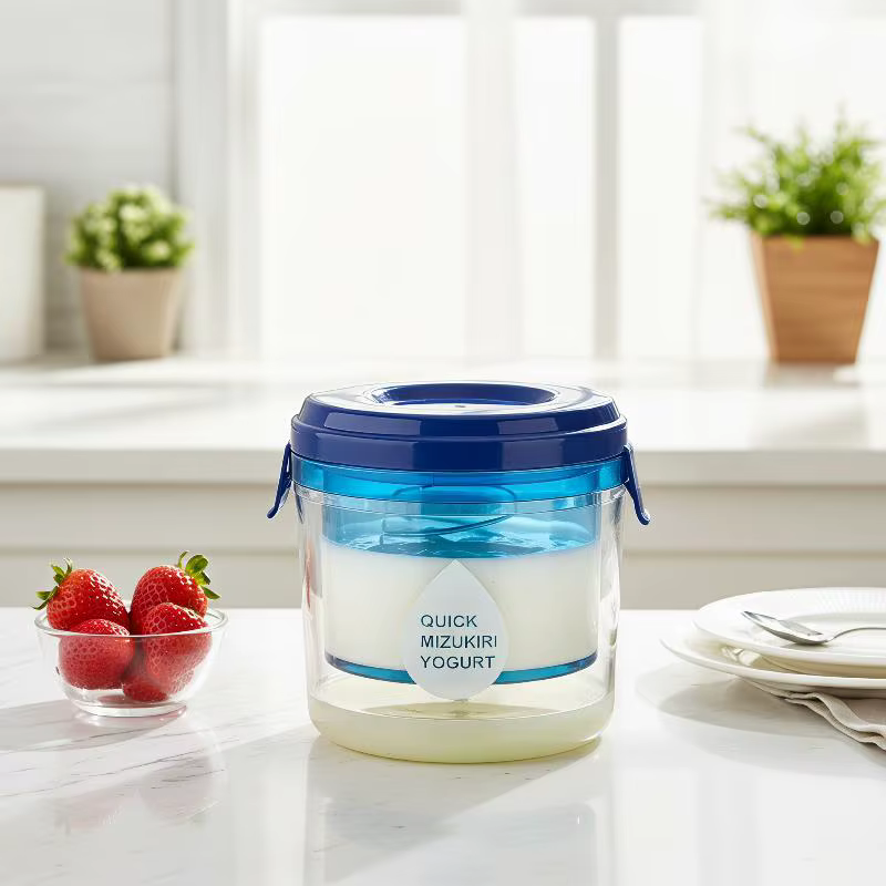 ❤ Passoire à yaourt de qualité alimentaire, filtration rapide, fonctionnement facile, couvercle hermétique, pour yaourt grec fait maison, utilisation domestique en cuisine