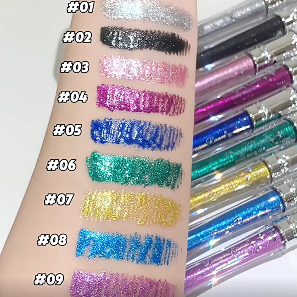 Mascara diamant scintillant 9 couleurs